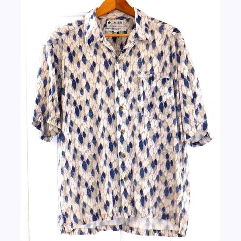 Columbia tan&blue S/S button down shirt